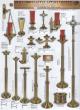  Processional Combination Finish Bronze Paschal Candlestick: 2034 Style - 48" Ht - 1 15/16" Socket 